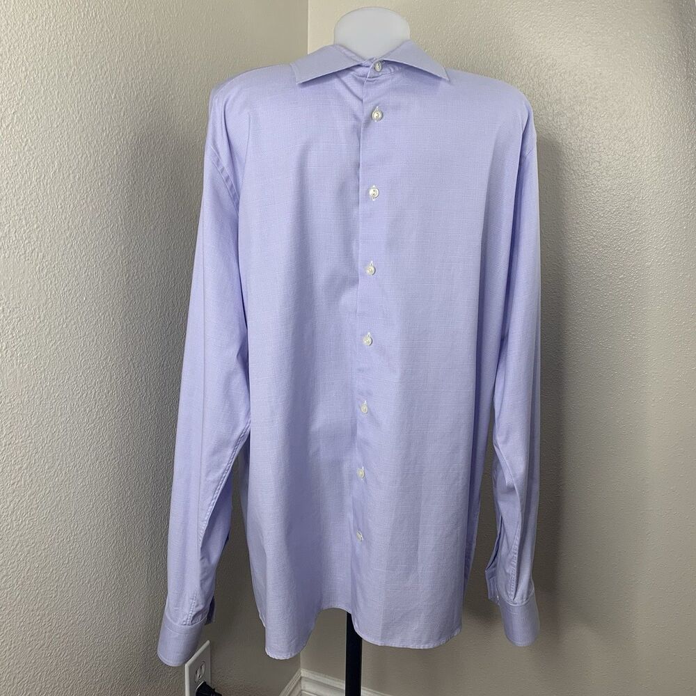 Eton ‘Solid Dobby’ L/S Button Twill Contemporary Cut Away Collar Sz 46 18 XXL
